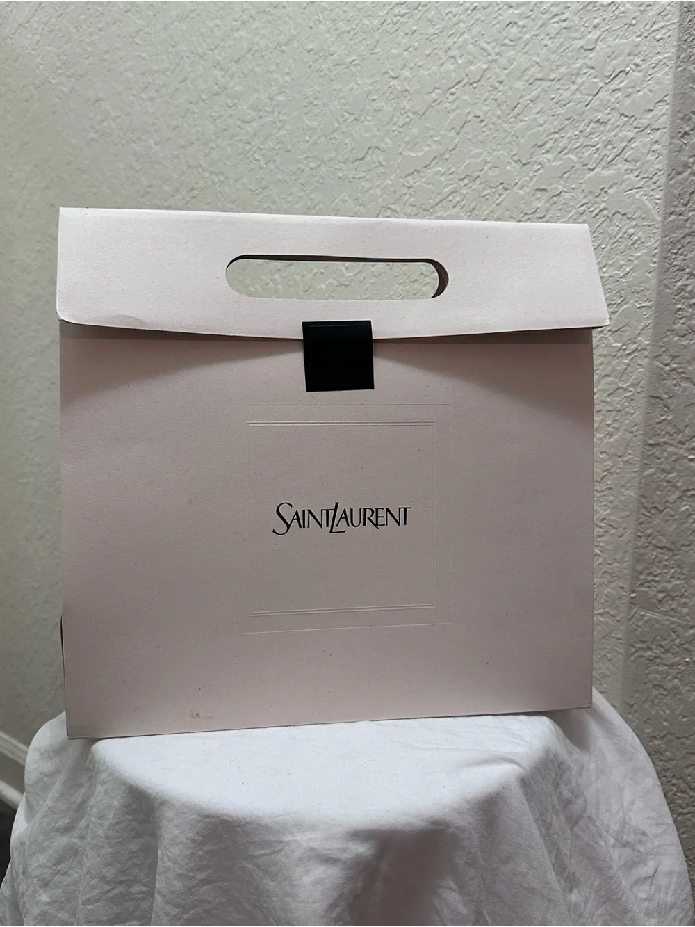 Saint Laurent Large White Luxury Shopping Gift Bag Authentic Boutique Packaging